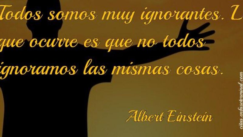 Todos somos muy ignorantes. Lo que ocurre es que no todos ignoramos las mismas cosas Albert Einstein