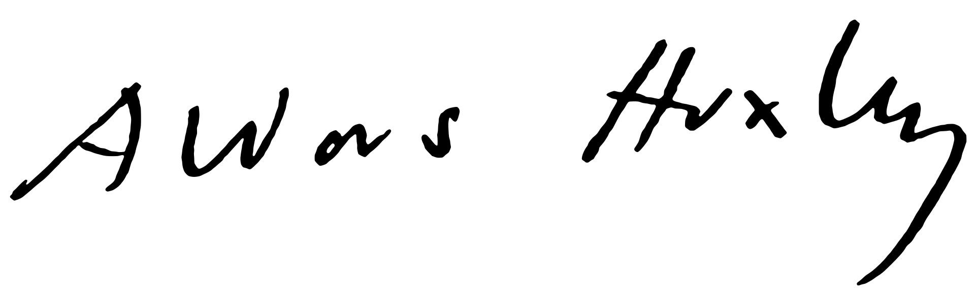 Firma manuscrita de Aldous Huxley
