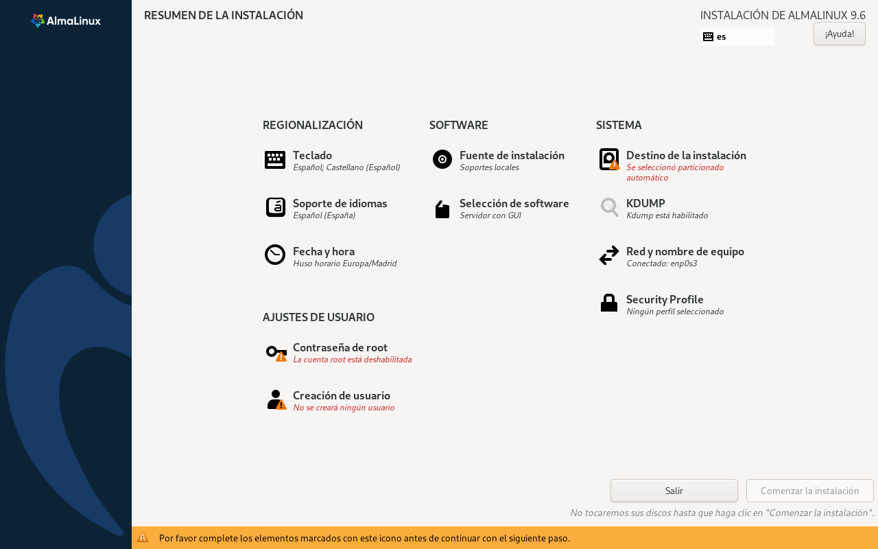 Instalación AlmaLinux