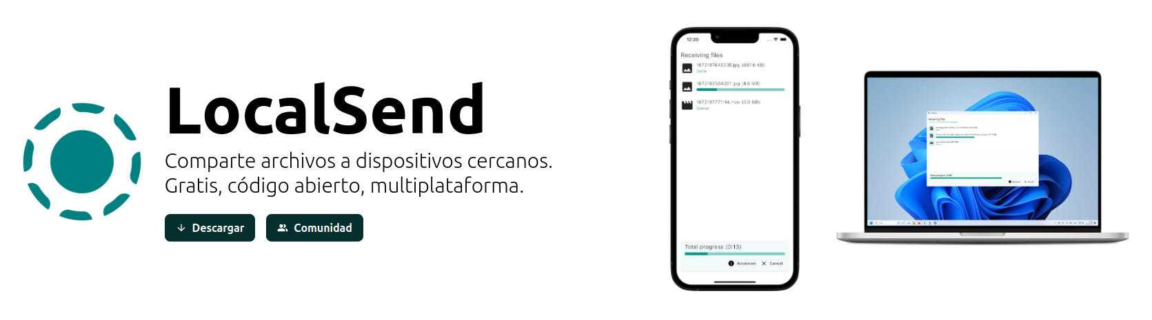 LocalSend Comparte archivos a dispositivos cercanos