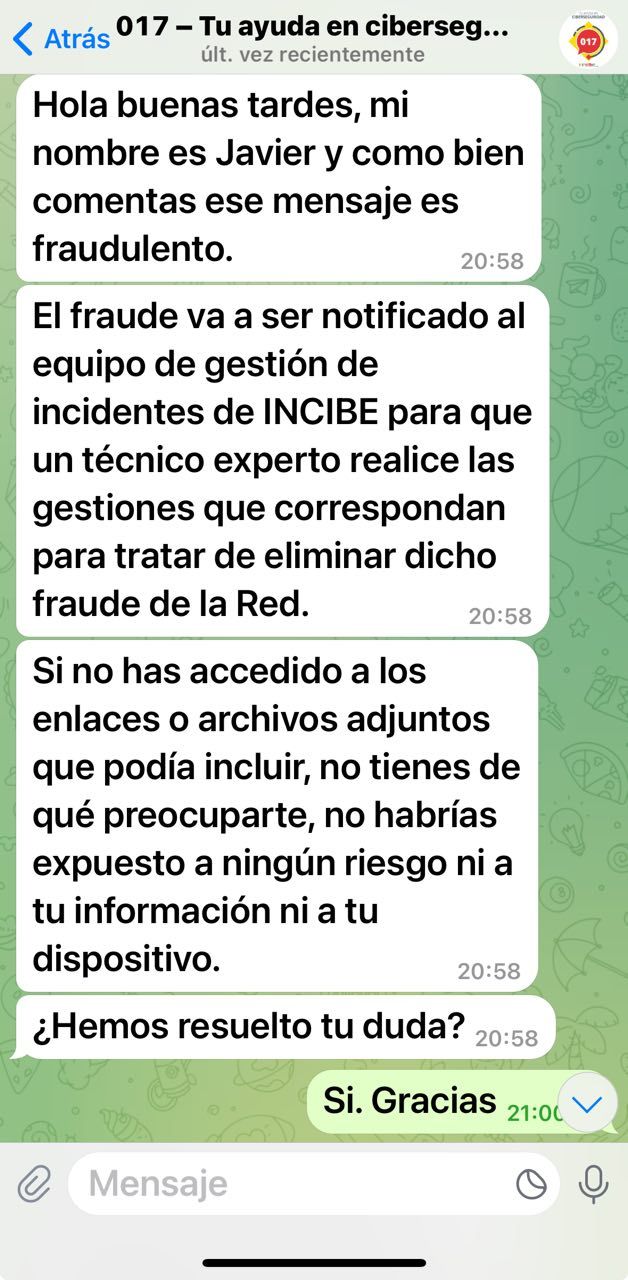 Captura pantalla conversación 017 reporte url sospechosa